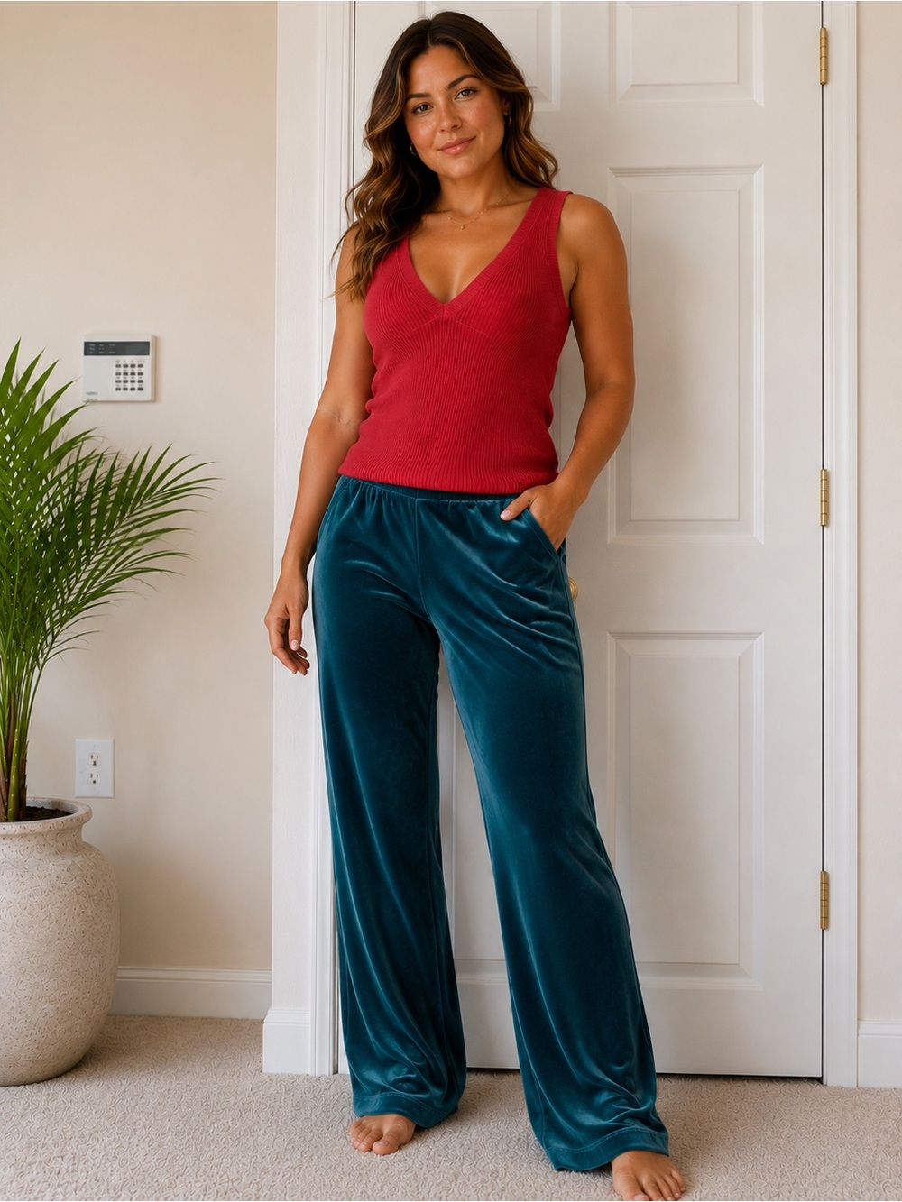juicy couture teal velour wide leg lounge pants xl rhinestone logo